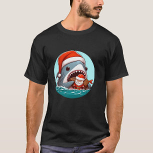 Hai essen Schokolade Weihnachtsmann mit Weihnachts T-Shirt
