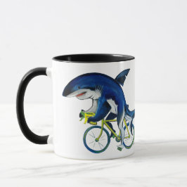 Hai fahren mit dem Fahrrad Tasse
