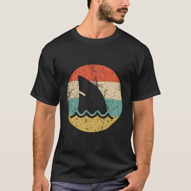 Hai Fin Retro Style Shark T-Shirt (Vorderseite)