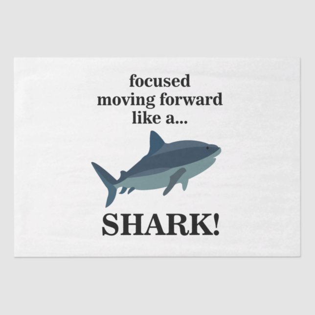 Hai fokussiert sich wie ein Hai nach vorn bewegen Seidenpapier (Vorderseite)