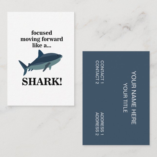 Hai fokussiert sich wie ein Hai nach vorn bewegen Visitenkarte (Vorne/Hinten)