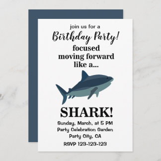 Hai fokussiert sich wie ein Hai zum Geburtstag Einladung