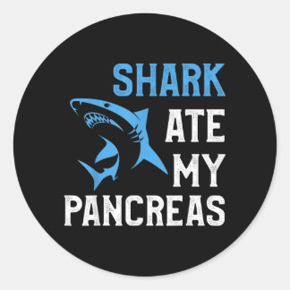 Hai Fress Pancreas Funny T1d Diabetiker Typ 1 Runder Aufkleber