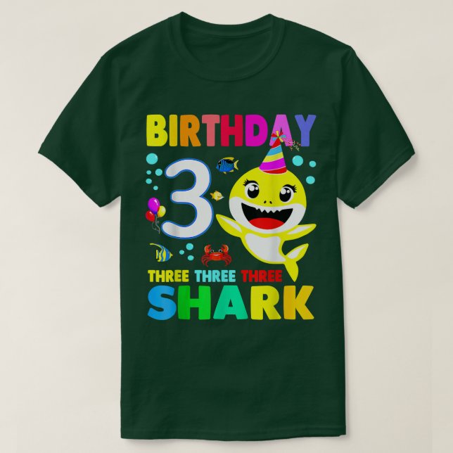 Hai Geburtstag 3 Jahre alt 3. Geburtstag Matching  T-Shirt (Design vorne)