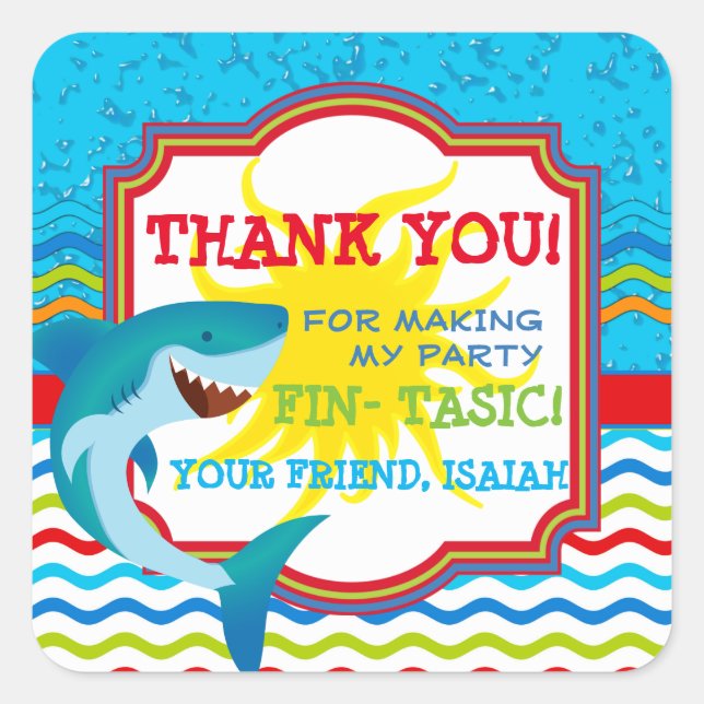 Hai Geburtstag Party Gefallen Tag Sticker (Vorderseite)