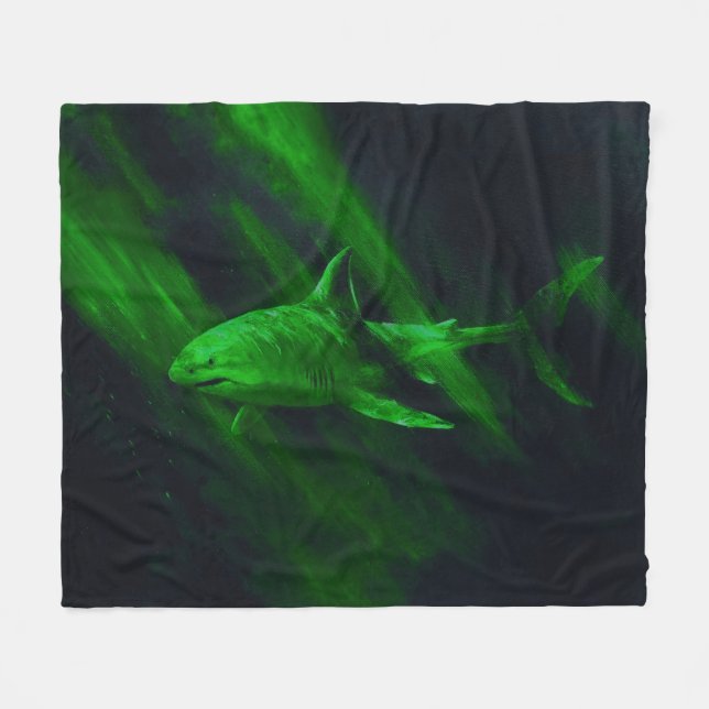 Hai-Grün 50 x 60 Fleece-Decke Fleecedecke (Vorderseite (Horizontal))
