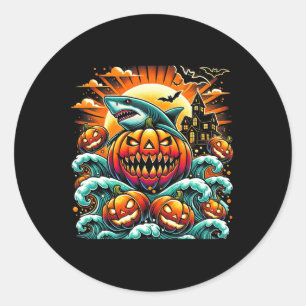 Hai Halloween Runder Aufkleber
