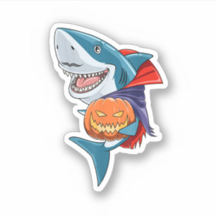 Hai Halloween Shark Lover Geschenk Pumpkin Shark H Aufkleber