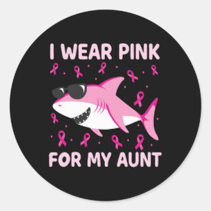 Hai ich trage Rosa für meine Tante Brustkrebs Kind Runder Aufkleber