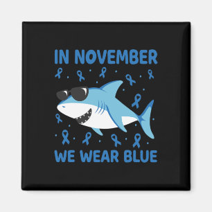 Hai im November tragen wir blauen Diabetes Kinder  Magnet