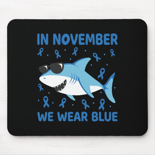 Hai im November tragen wir blauen Diabetes Kinder  Mousepad (Vorne)