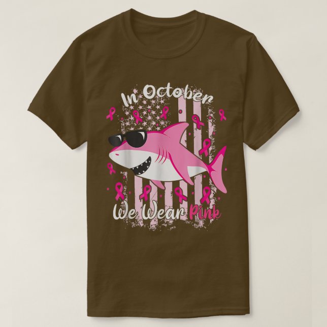 Hai im Oktober wir tragen rosa Brustkrebs Kinder B T-Shirt (Design vorne)