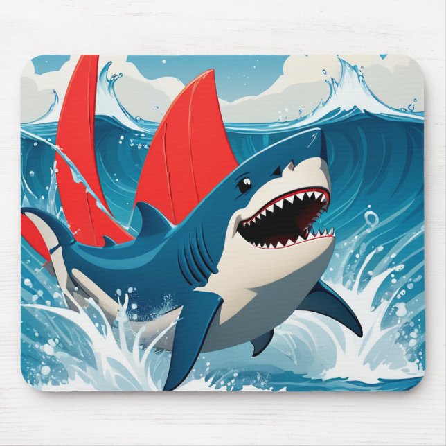 Hai im Ozean  Mousepad (Vorne)