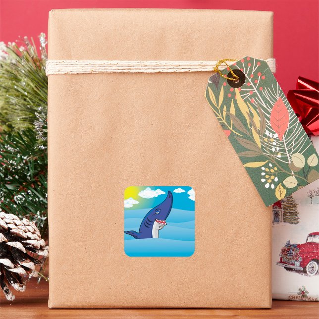 Hai im Ozean Quadratischer Aufkleber (Von Creator hochgeladen)