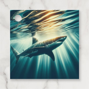 Hai in der Tiefsee und Sonnenlicht Geschenkanhänger