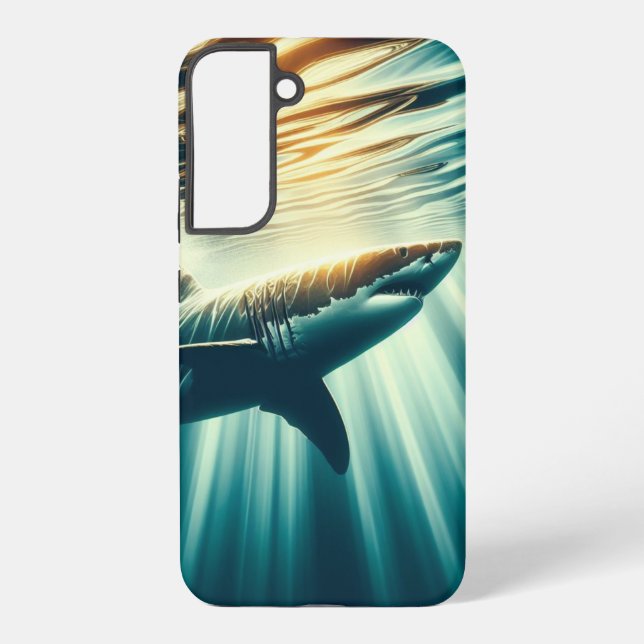 Hai in der Tiefsee und Sonnenlicht Samsung Galaxy Hülle (Rückseite)