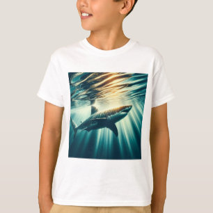 Hai in der Tiefsee und Sonnenlicht T-Shirt