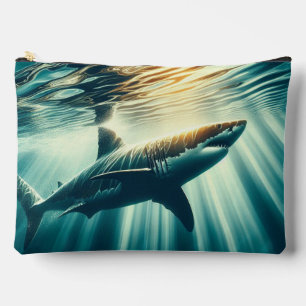 Hai in der Tiefsee und Sonnenlicht Zubehörtasche
