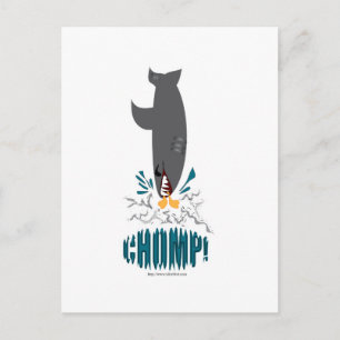 Hai isst eine Ente Postkarte