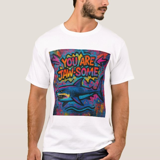Hai-Kiefer Graffiti T-Shirt (Vorderseite)
