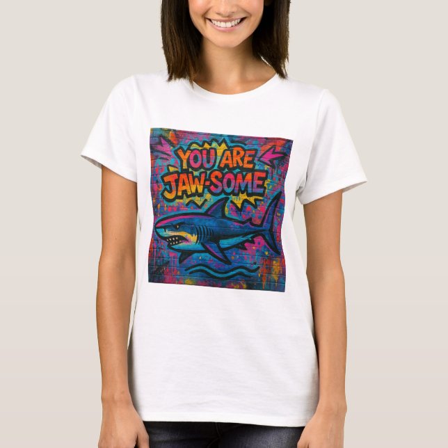 Hai-Kiefer Graffiti T-Shirt (Vorderseite)