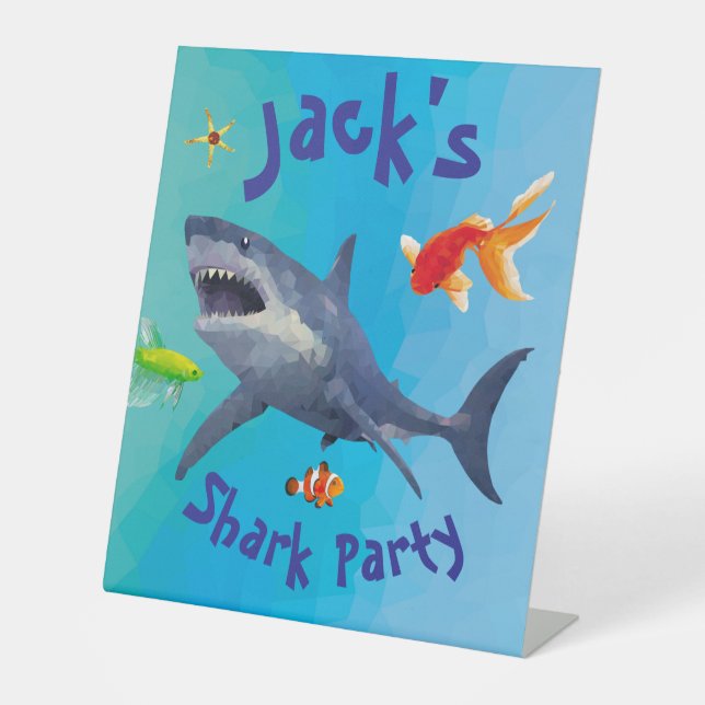 Hai-Kinder-Party-Schild Sockelschild (Vorderseite)