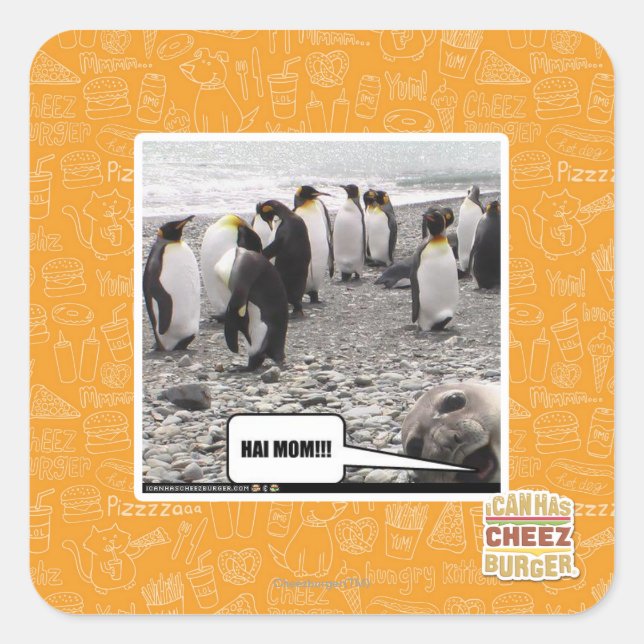 HAI MAMA!!! QUADRATISCHER AUFKLEBER (Vorderseite)