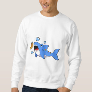 Hai mit Pizza als Köder Sweatshirt