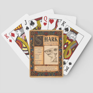 Hai, mittelalterliche Bestiarien-Kunst Spielkarten