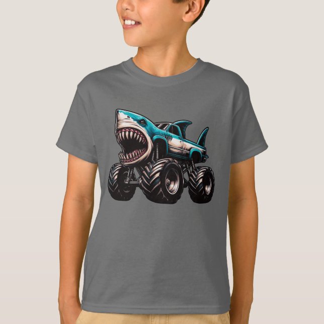 Hai-Monster-Lkw T-Shirt (Vorderseite)
