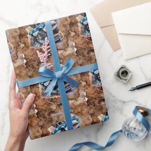 Hai Monster Truck Matsch Spritzer Jungen Geburtsta Geschenkpapier