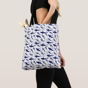 Hai Muster Tote Bag Meeresthema zu Halloween