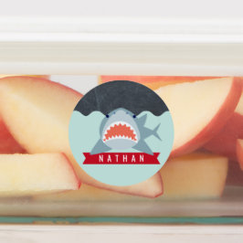 Hai Navy Blau unter Wasser Etiketten