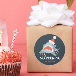 Hai ohne Pinkeln Weihnachtslicht Runder Aufkleber