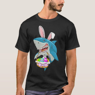 Hai-Osterhasen-Eierkorb Lustige Jungen Mädchen Kin T-Shirt