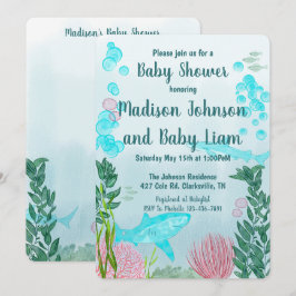 Hai, Ozean, Sea Life Baby Dusche Einladung