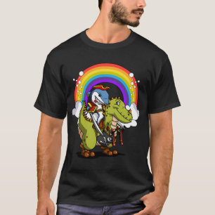 Hai-Pirat-Kapitän reitet T-Rex-Dinosaurier T-Shirt