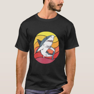Hai Retro Sunset Shark Art Haie T-Shirt