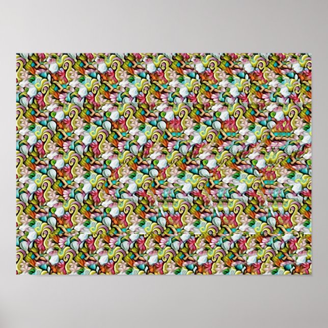 HAI-STEREOGRAMM 40x30cm, halbmatt, ohne Rahmen Poster (Vorne)