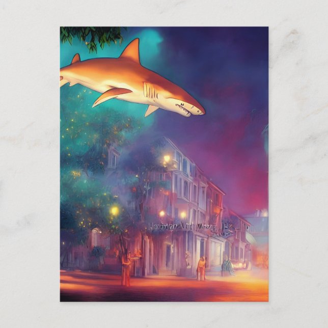 Hai über der City Postcard Postkarte (Vorderseite)
