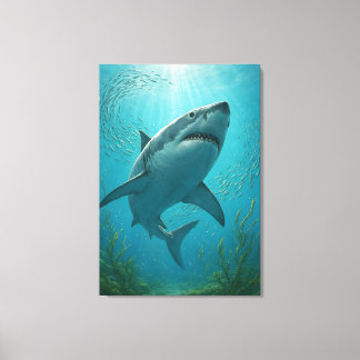Hai und kleine Fische Unterwasserszene Leinwanddruck