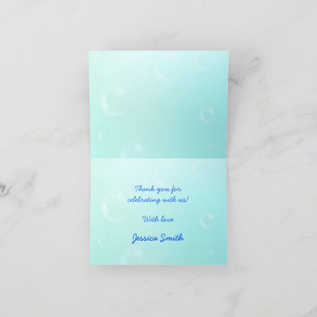 Hai- und Starfish Niedliche Kawaii Kinderdusche Dankeskarte (Innenseite)