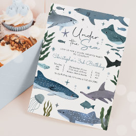 Hai unter dem Meer Geburtstagspartei Einladung