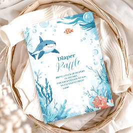 Hai unter dem Meer Tiere Diapper Raffle Begleitkarte