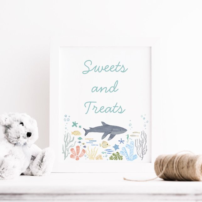 Hai unter den Sea Baby Shower Süßigkeiten Poster (Von Creator hochgeladen)