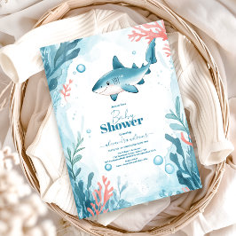 Hai unter der Kinderdusche der Meerestiere Einladung