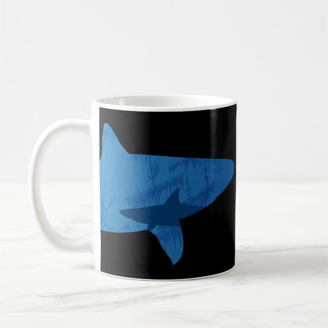 Hai Unterwasser Meereslandschaft Wildnis Kaffeetasse (Links)