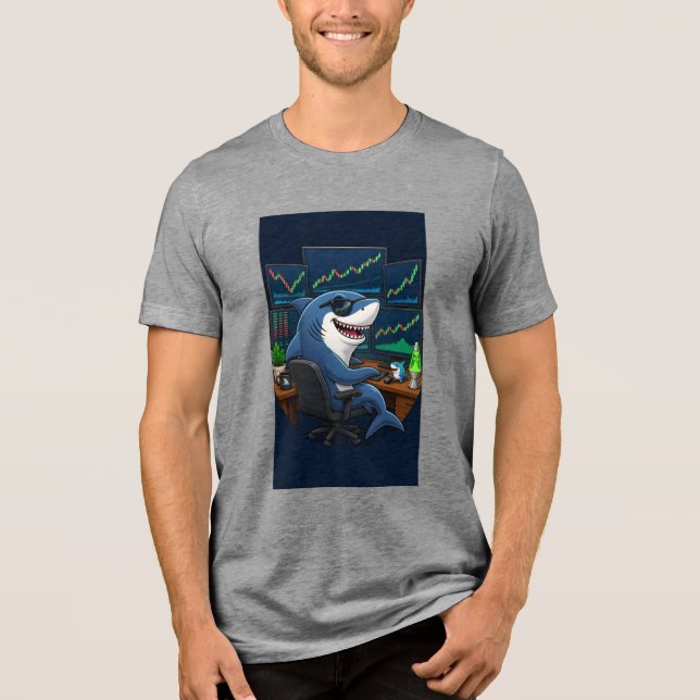 Hai von der Wall Street. Tri-Blend Shirt (Vorderseite)