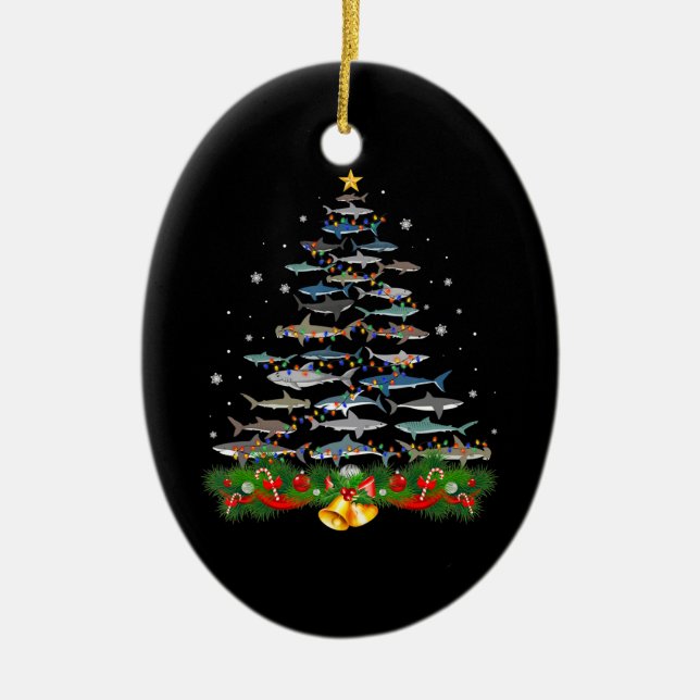 Hai Weihnachtsbaum Hai Liebhaber Geschenke Männer  Keramik Ornament (Vorne)