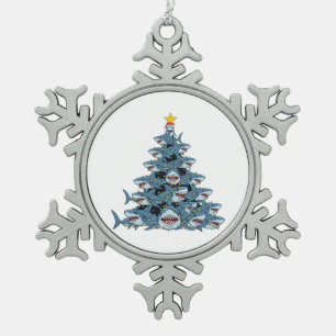 Hai-Weihnachtsbaum-Santa-Hut-Weihnachtsbeleuchtung Schneeflocken Zinn-Ornament